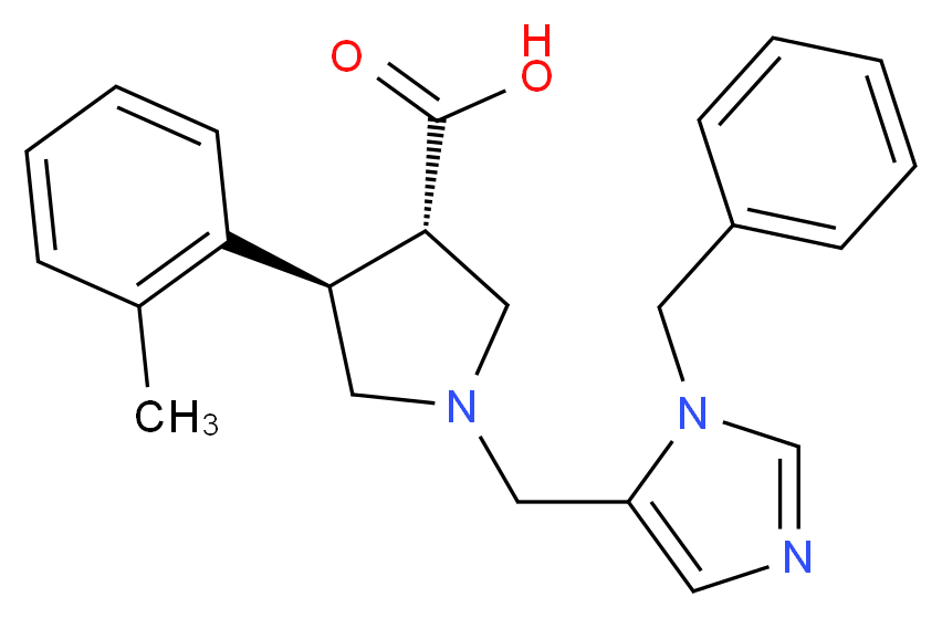 (3S*,4R*)-1-[(1-benzyl-1H-imidazol-5-yl)methyl]-4-(2-methylphenyl)pyrrolidine-3-carboxylic acid_Molecular_structure_CAS_)
