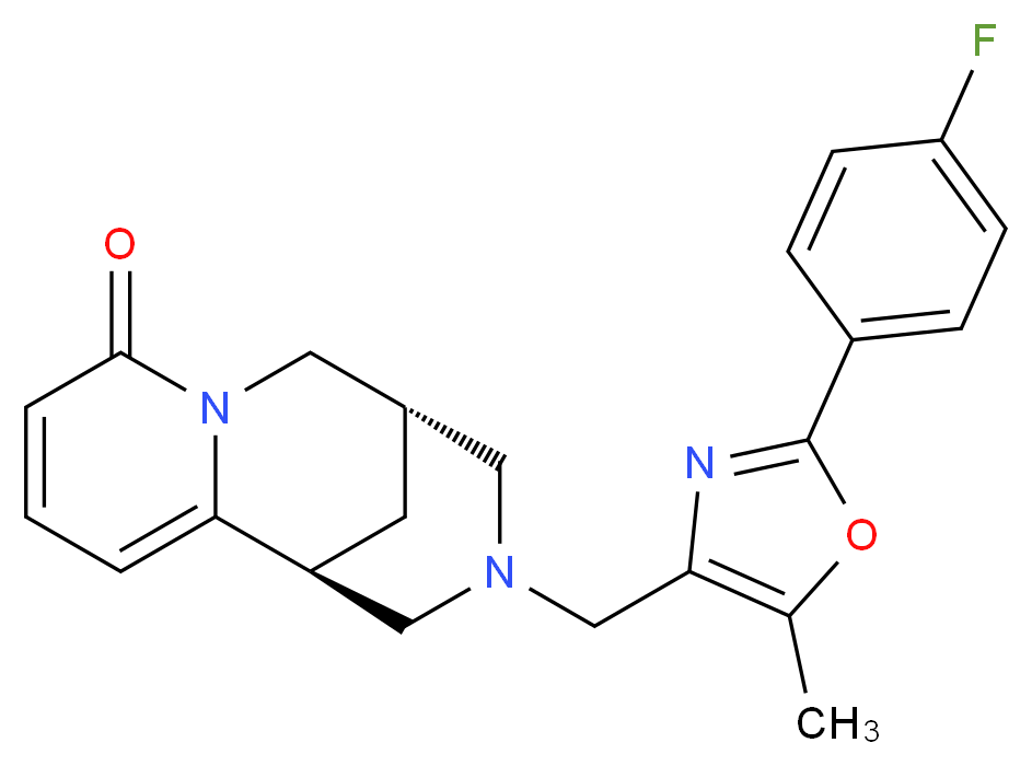 (1S,9S)-11-{[2-(4-fluorophenyl)-5-methyl-1,3-oxazol-4-yl]methyl}-7,11-diazatricyclo[7.3.1.0~2,7~]trideca-2,4-dien-6-one_Molecular_structure_CAS_)
