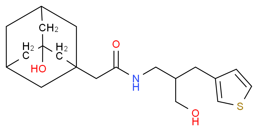 2-(3-hydroxy-1-adamantyl)-N-[3-hydroxy-2-(3-thienylmethyl)propyl]acetamide_Molecular_structure_CAS_)