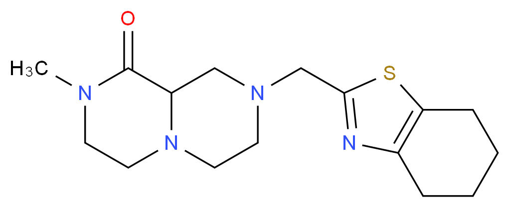 2-methyl-8-(4,5,6,7-tetrahydro-1,3-benzothiazol-2-ylmethyl)hexahydro-2H-pyrazino[1,2-a]pyrazin-1(6H)-one_Molecular_structure_CAS_)