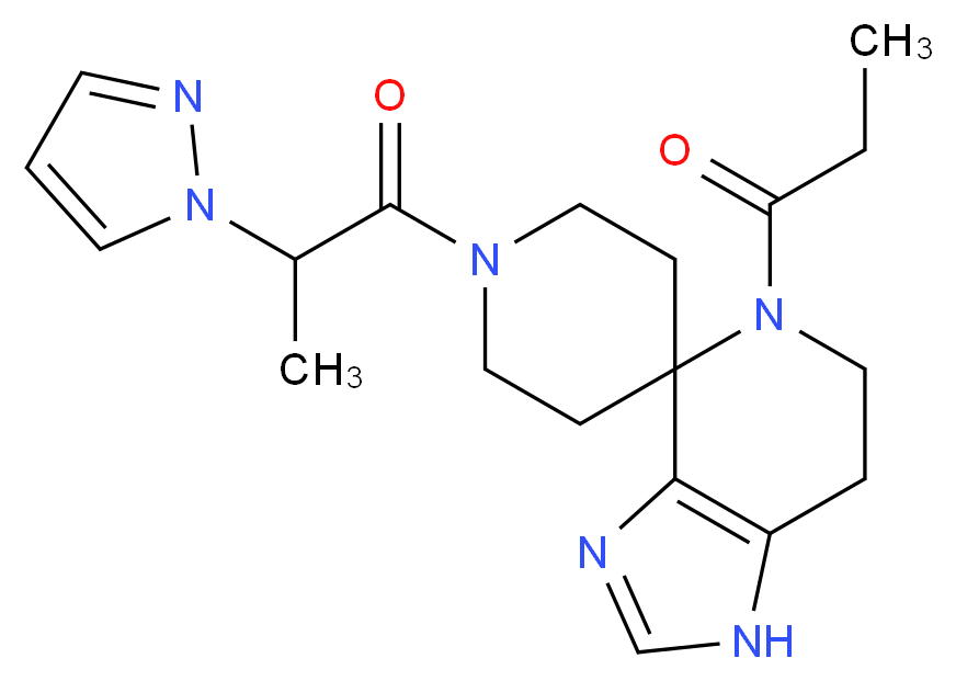 5-propionyl-1'-[2-(1H-pyrazol-1-yl)propanoyl]-1,5,6,7-tetrahydrospiro[imidazo[4,5-c]pyridine-4,4'-piperidine]_Molecular_structure_CAS_)