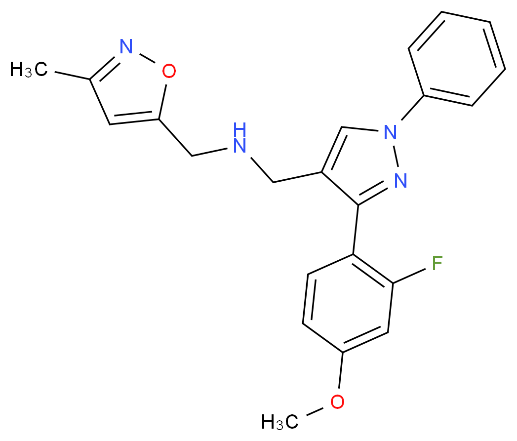 1-[3-(2-fluoro-4-methoxyphenyl)-1-phenyl-1H-pyrazol-4-yl]-N-[(3-methyl-5-isoxazolyl)methyl]methanamine_Molecular_structure_CAS_)