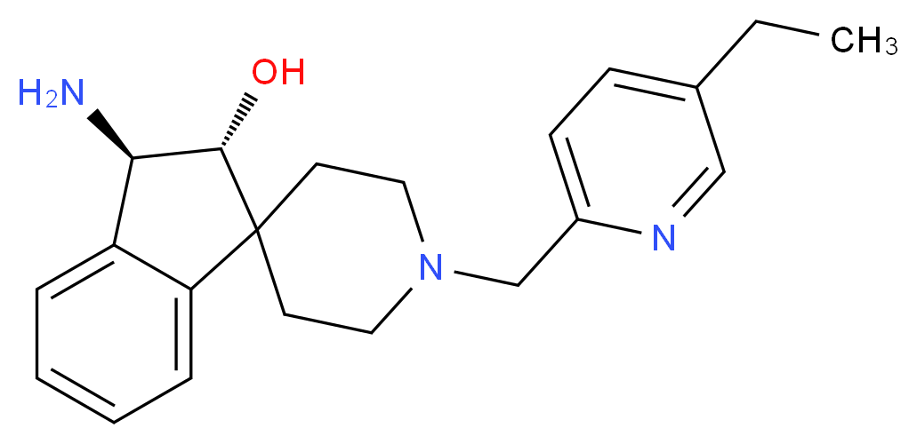 (2R*,3R*)-3-amino-1'-[(5-ethyl-2-pyridinyl)methyl]-2,3-dihydrospiro[indene-1,4'-piperidin]-2-ol_Molecular_structure_CAS_)