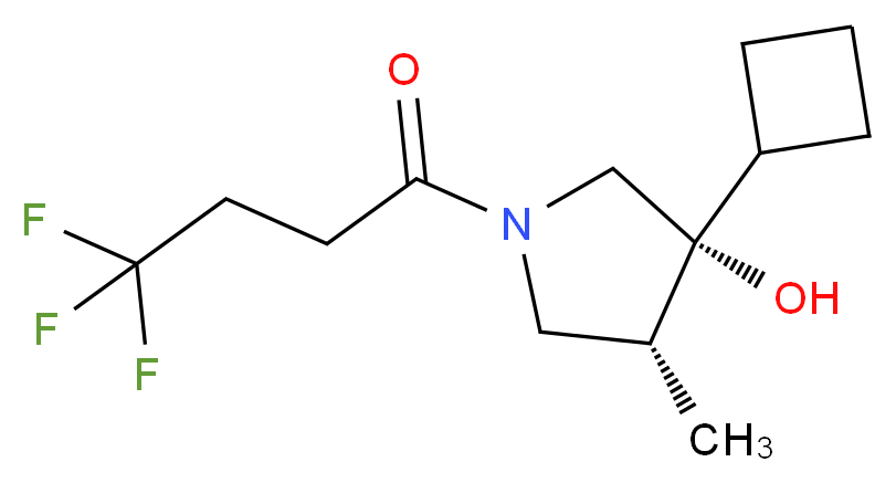 (3R*,4R*)-3-cyclobutyl-4-methyl-1-(4,4,4-trifluorobutanoyl)-3-pyrrolidinol_Molecular_structure_CAS_)