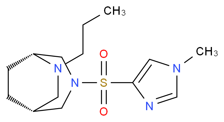 (1R*,5R*)-3-[(1-methyl-1H-imidazol-4-yl)sulfonyl]-6-propyl-3,6-diazabicyclo[3.2.2]nonane_Molecular_structure_CAS_)