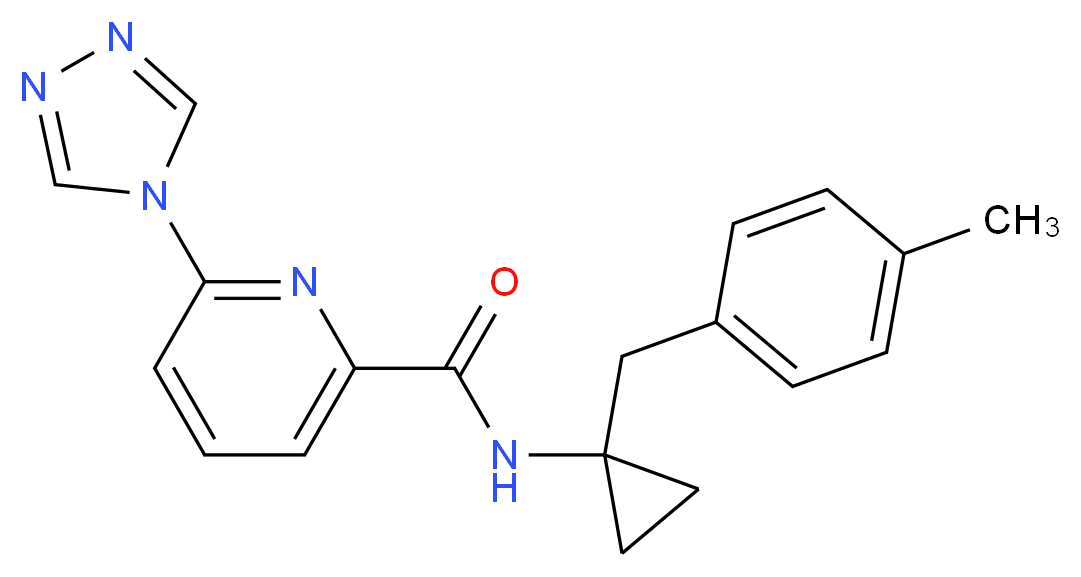 N-[1-(4-methylbenzyl)cyclopropyl]-6-(4H-1,2,4-triazol-4-yl)pyridine-2-carboxamide_Molecular_structure_CAS_)