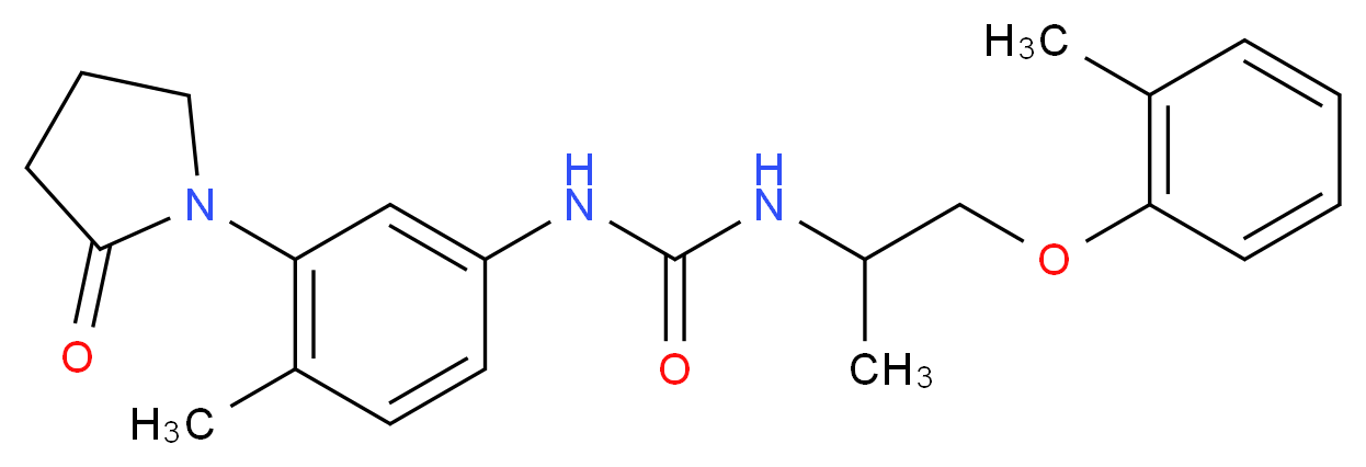 N-[1-methyl-2-(2-methylphenoxy)ethyl]-N'-[4-methyl-3-(2-oxopyrrolidin-1-yl)phenyl]urea_Molecular_structure_CAS_)