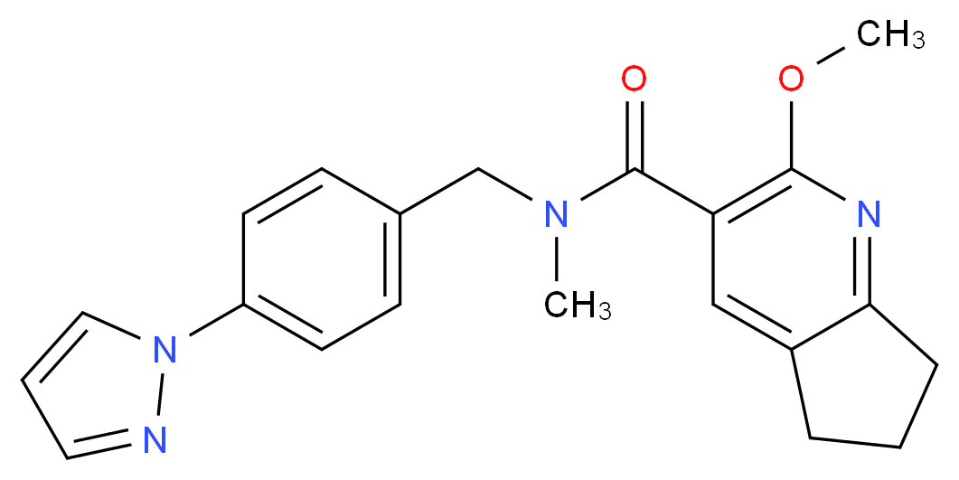 2-methoxy-N-methyl-N-[4-(1H-pyrazol-1-yl)benzyl]-6,7-dihydro-5H-cyclopenta[b]pyridine-3-carboxamide_Molecular_structure_CAS_)