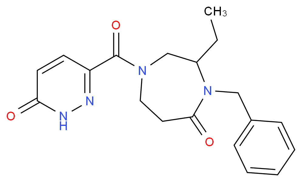 4-benzyl-3-ethyl-1-[(6-oxo-1,6-dihydro-3-pyridazinyl)carbonyl]-1,4-diazepan-5-one_Molecular_structure_CAS_)