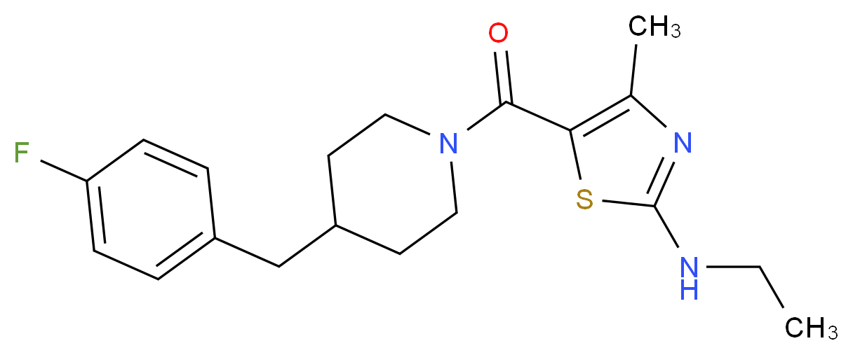 N-ethyl-5-{[4-(4-fluorobenzyl)-1-piperidinyl]carbonyl}-4-methyl-1,3-thiazol-2-amine_Molecular_structure_CAS_)