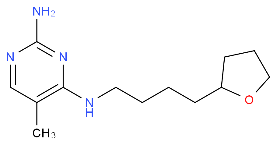 5-methyl-N~4~-[4-(tetrahydrofuran-2-yl)butyl]pyrimidine-2,4-diamine_Molecular_structure_CAS_)