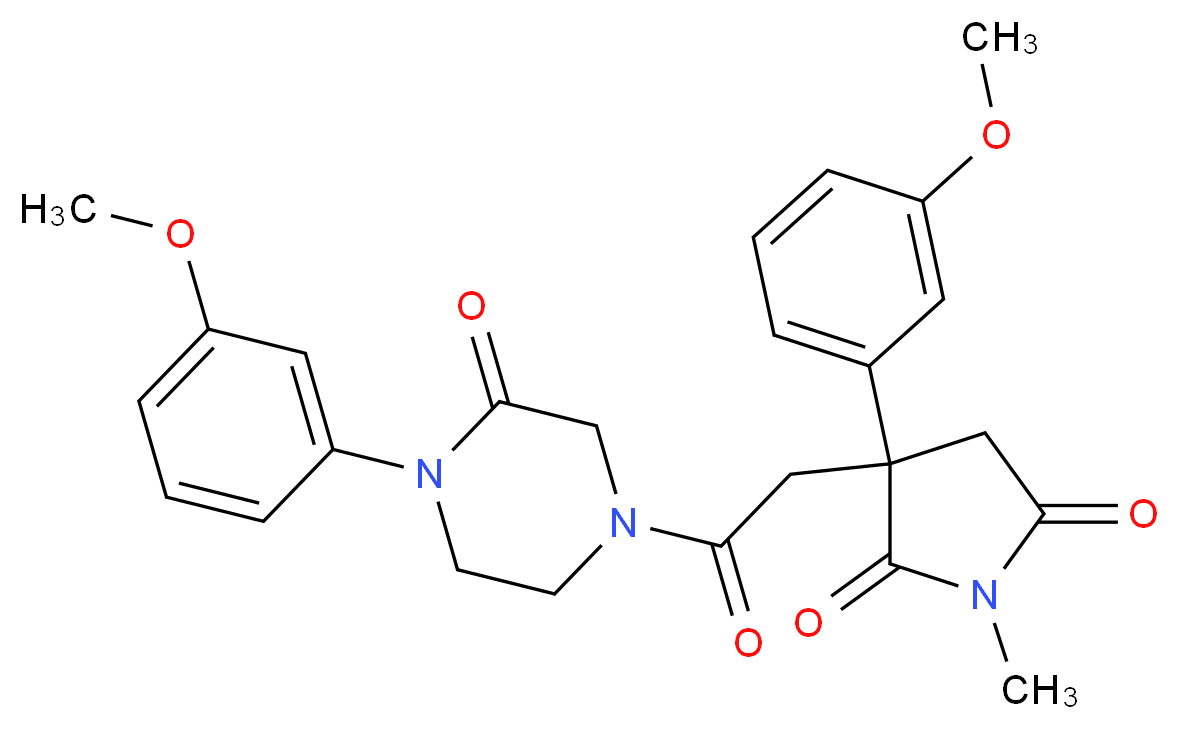 3-(3-methoxyphenyl)-3-{2-[4-(3-methoxyphenyl)-3-oxo-1-piperazinyl]-2-oxoethyl}-1-methyl-2,5-pyrrolidinedione_Molecular_structure_CAS_)
