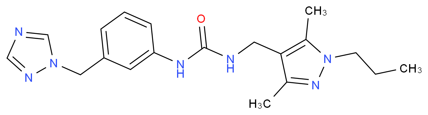 N-[(3,5-dimethyl-1-propyl-1H-pyrazol-4-yl)methyl]-N'-[3-(1H-1,2,4-triazol-1-ylmethyl)phenyl]urea_Molecular_structure_CAS_)