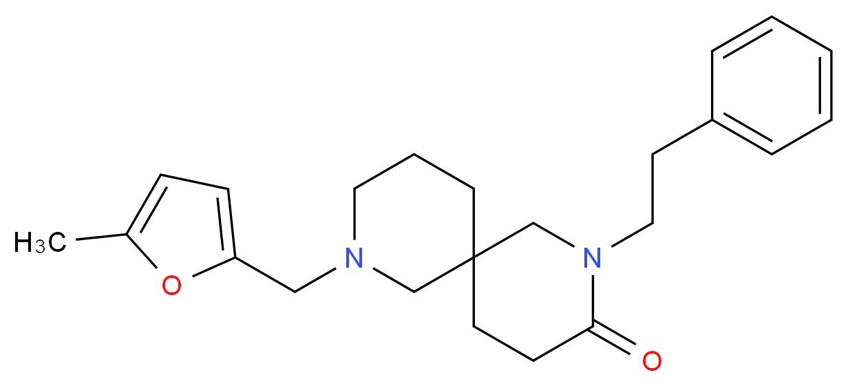 8-[(5-methyl-2-furyl)methyl]-2-(2-phenylethyl)-2,8-diazaspiro[5.5]undecan-3-one_Molecular_structure_CAS_)