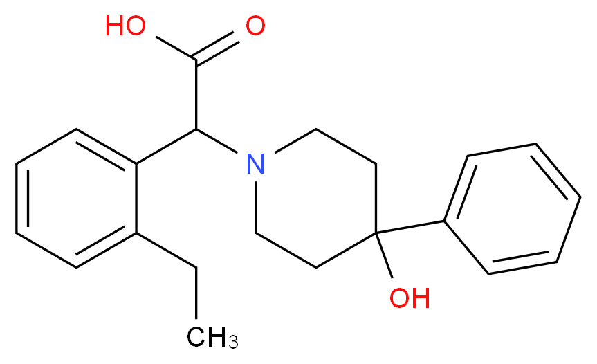 (2-ethylphenyl)(4-hydroxy-4-phenylpiperidin-1-yl)acetic acid_Molecular_structure_CAS_)