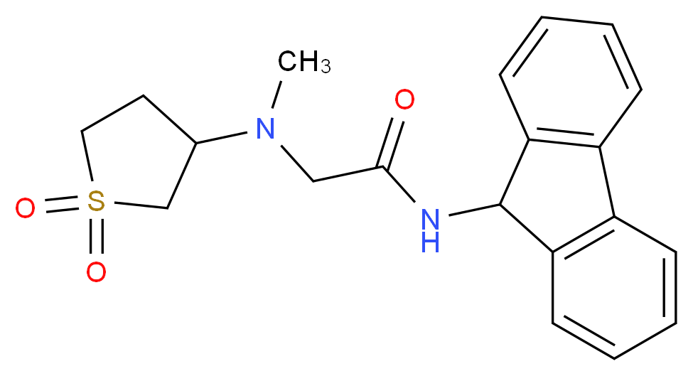 2-[(1,1-dioxidotetrahydro-3-thienyl)(methyl)amino]-N-9H-fluoren-9-ylacetamide_Molecular_structure_CAS_)