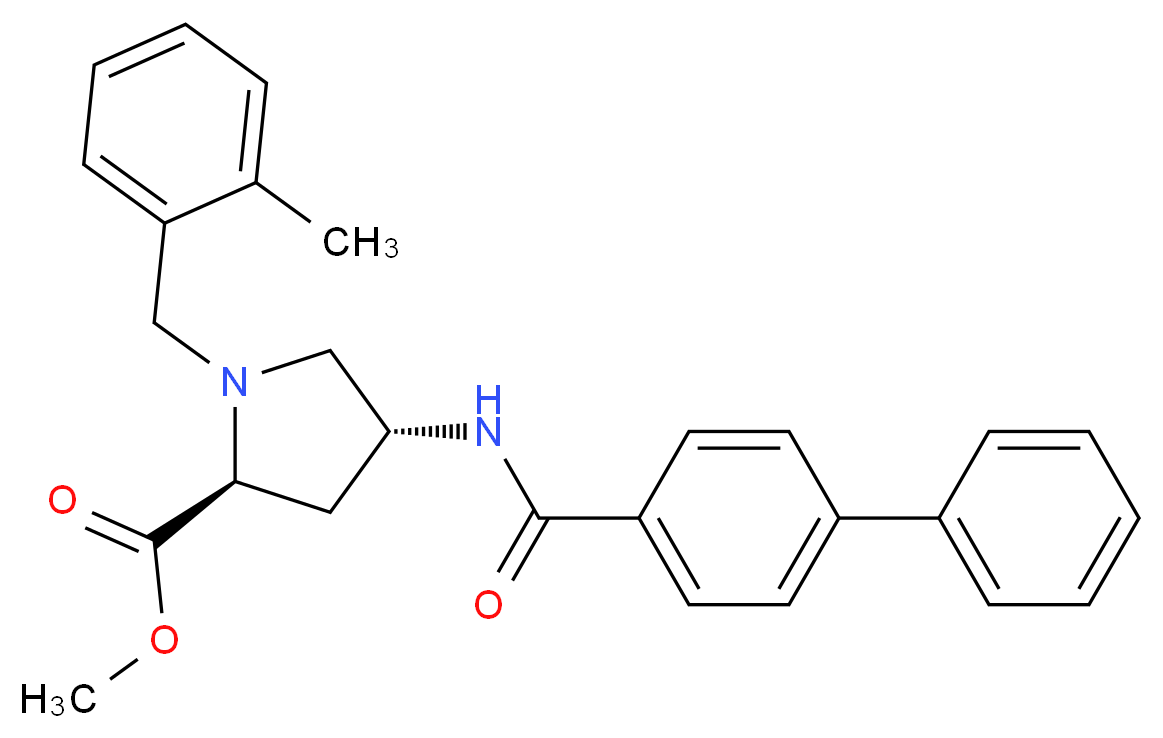 methyl (4R)-4-[(4-biphenylylcarbonyl)amino]-1-(2-methylbenzyl)-L-prolinate_Molecular_structure_CAS_)