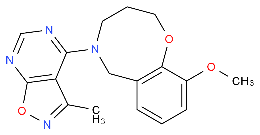 10-methoxy-5-(3-methylisoxazolo[5,4-d]pyrimidin-4-yl)-3,4,5,6-tetrahydro-2H-1,5-benzoxazocine_Molecular_structure_CAS_)