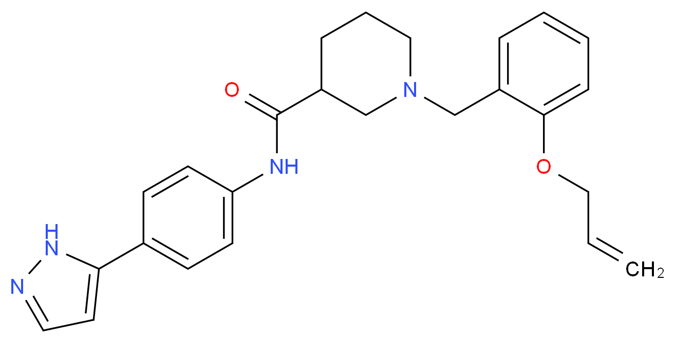1-[2-(allyloxy)benzyl]-N-[4-(1H-pyrazol-5-yl)phenyl]-3-piperidinecarboxamide_Molecular_structure_CAS_)
