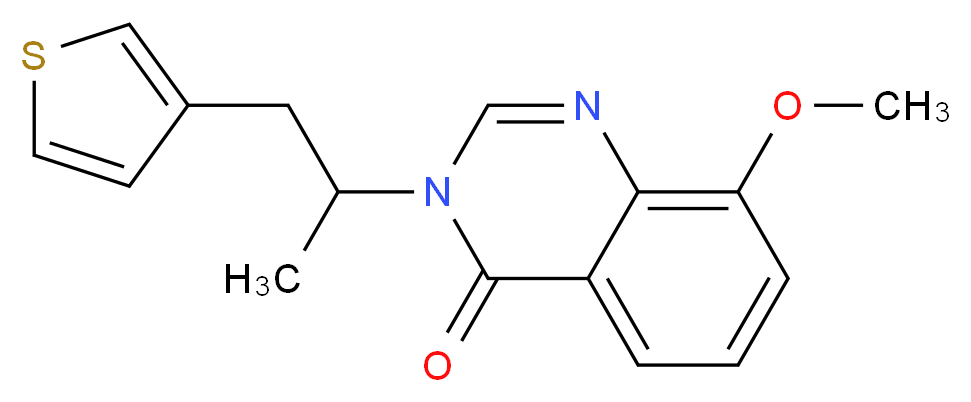 8-methoxy-3-[1-methyl-2-(3-thienyl)ethyl]quinazolin-4(3H)-one_Molecular_structure_CAS_)