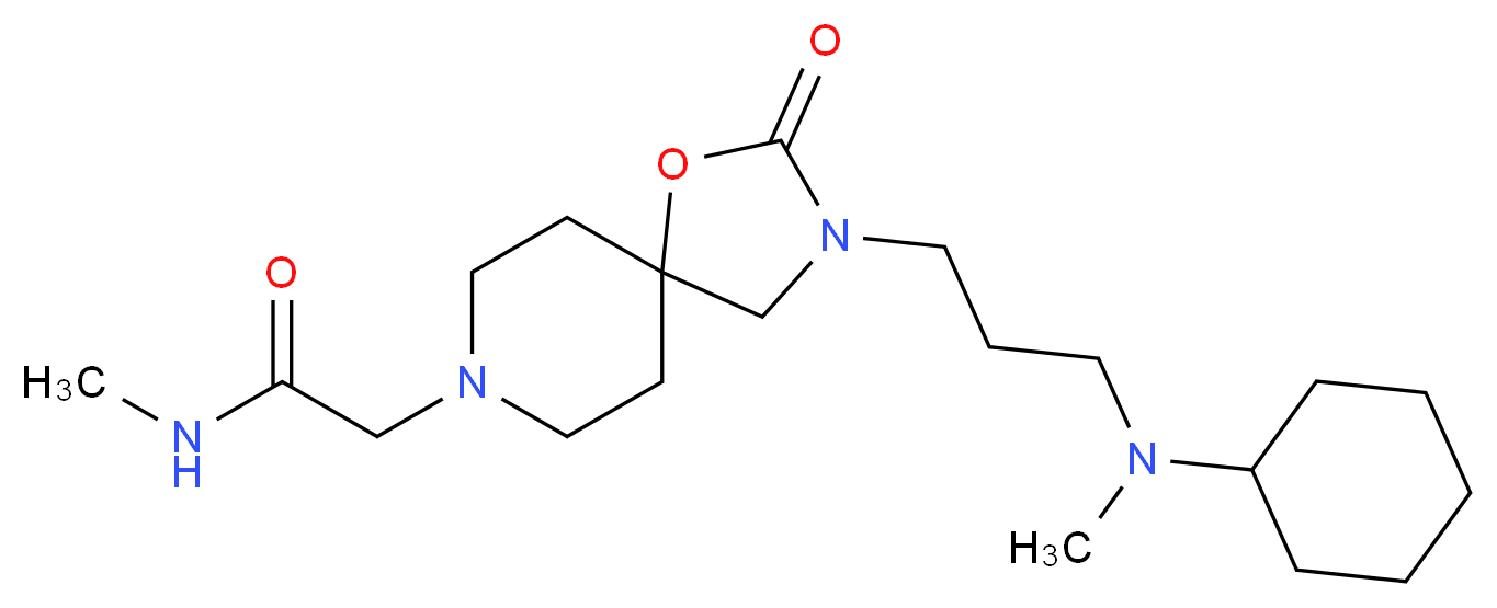 2-(3-{3-[cyclohexyl(methyl)amino]propyl}-2-oxo-1-oxa-3,8-diazaspiro[4.5]dec-8-yl)-N-methylacetamide_Molecular_structure_CAS_)