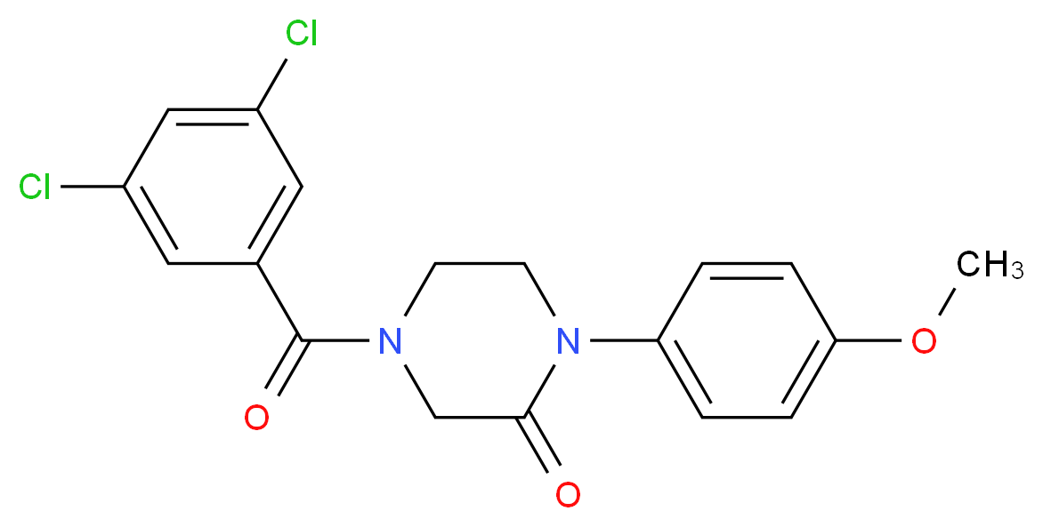 4-(3,5-dichlorobenzoyl)-1-(4-methoxyphenyl)-2-piperazinone_Molecular_structure_CAS_)