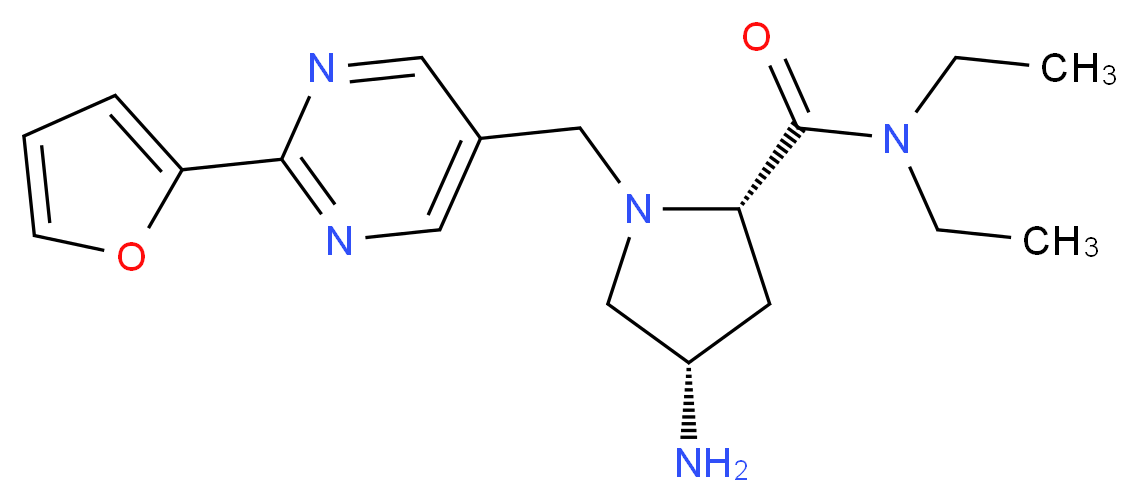 (2S,4S)-4-amino-N,N-diethyl-1-{[2-(2-furyl)pyrimidin-5-yl]methyl}pyrrolidine-2-carboxamide_Molecular_structure_CAS_)