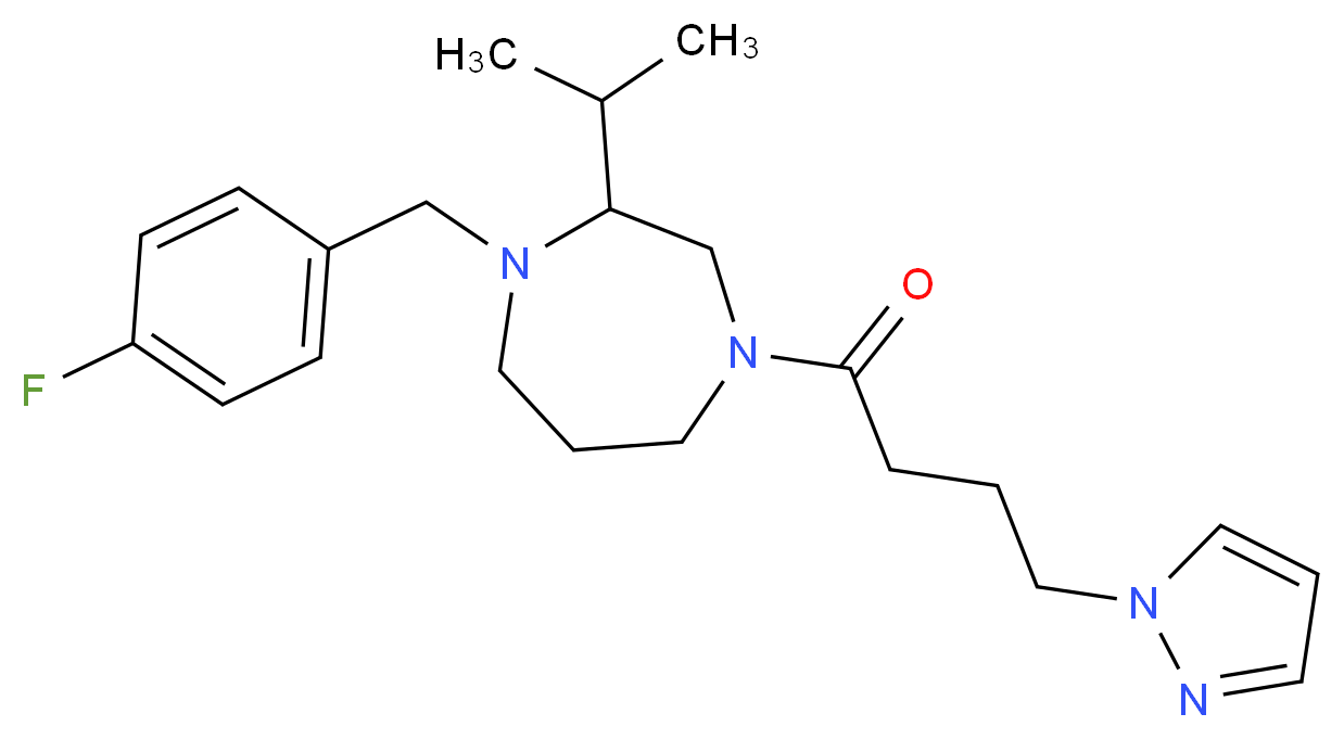 1-(4-fluorobenzyl)-2-isopropyl-4-[4-(1H-pyrazol-1-yl)butanoyl]-1,4-diazepane_Molecular_structure_CAS_)