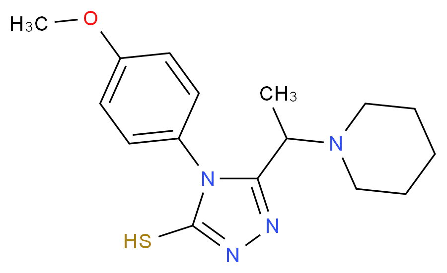 4-(4-methoxyphenyl)-5-(1-piperidin-1-ylethyl)-4H-1,2,4-triazole-3-thiol_Molecular_structure_CAS_)