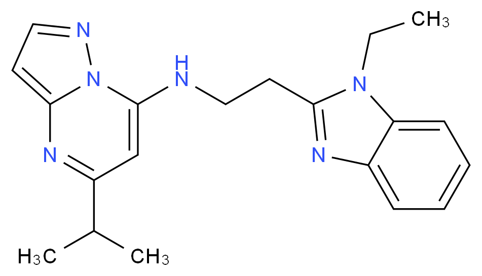 N-[2-(1-ethyl-1H-benzimidazol-2-yl)ethyl]-5-isopropylpyrazolo[1,5-a]pyrimidin-7-amine_Molecular_structure_CAS_)
