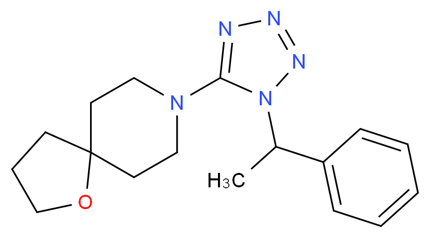8-[1-(1-phenylethyl)-1H-tetrazol-5-yl]-1-oxa-8-azaspiro[4.5]decane_Molecular_structure_CAS_)