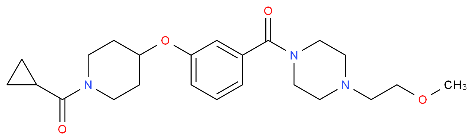 1-(3-{[1-(cyclopropylcarbonyl)-4-piperidinyl]oxy}benzoyl)-4-(2-methoxyethyl)piperazine_Molecular_structure_CAS_)