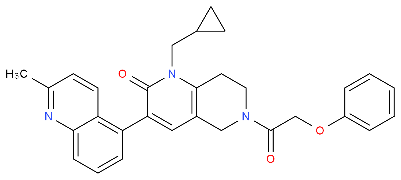 1-(cyclopropylmethyl)-3-(2-methyl-5-quinolinyl)-6-(phenoxyacetyl)-5,6,7,8-tetrahydro-1,6-naphthyridin-2(1H)-one_Molecular_structure_CAS_)