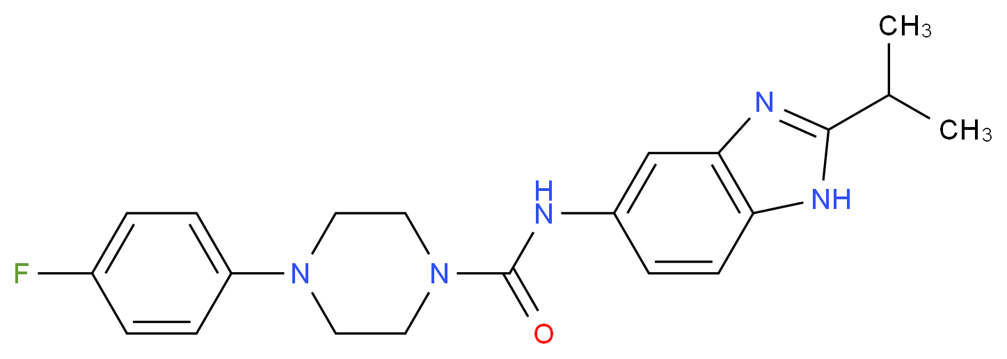 4-(4-fluorophenyl)-N-(2-isopropyl-1H-benzimidazol-5-yl)piperazine-1-carboxamide_Molecular_structure_CAS_)