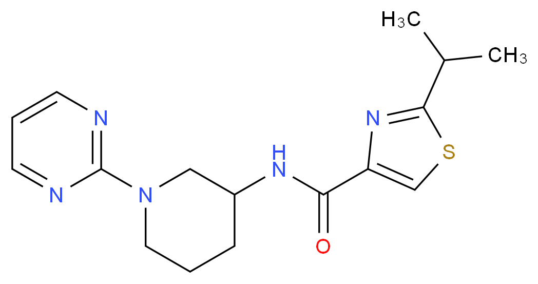 2-isopropyl-N-[1-(2-pyrimidinyl)-3-piperidinyl]-1,3-thiazole-4-carboxamide_Molecular_structure_CAS_)