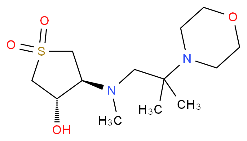 (3S*,4S*)-4-[methyl(2-methyl-2-morpholin-4-ylpropyl)amino]tetrahydrothiophene-3-ol 1,1-dioxide_Molecular_structure_CAS_)