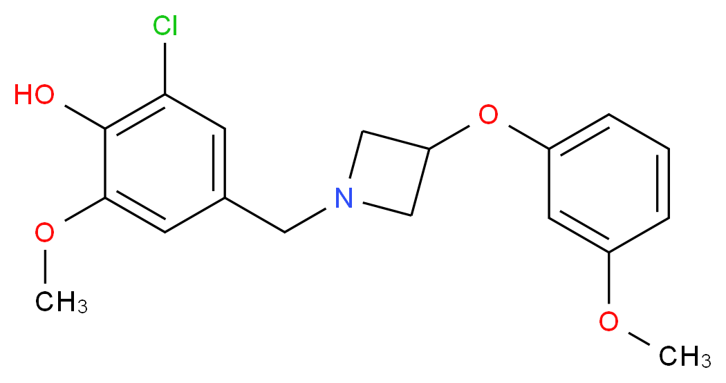 2-chloro-6-methoxy-4-{[3-(3-methoxyphenoxy)-1-azetidinyl]methyl}phenol_Molecular_structure_CAS_)
