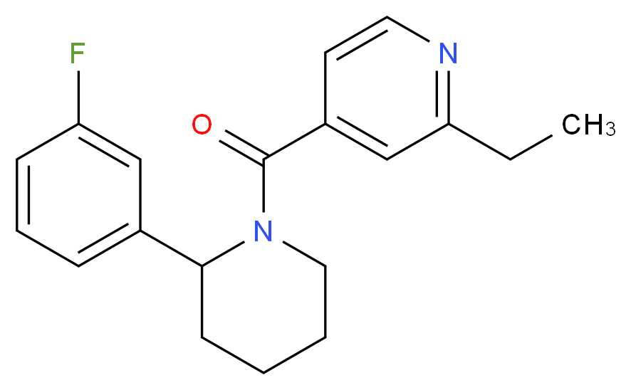 2-ethyl-4-{[2-(3-fluorophenyl)-1-piperidinyl]carbonyl}pyridine_Molecular_structure_CAS_)