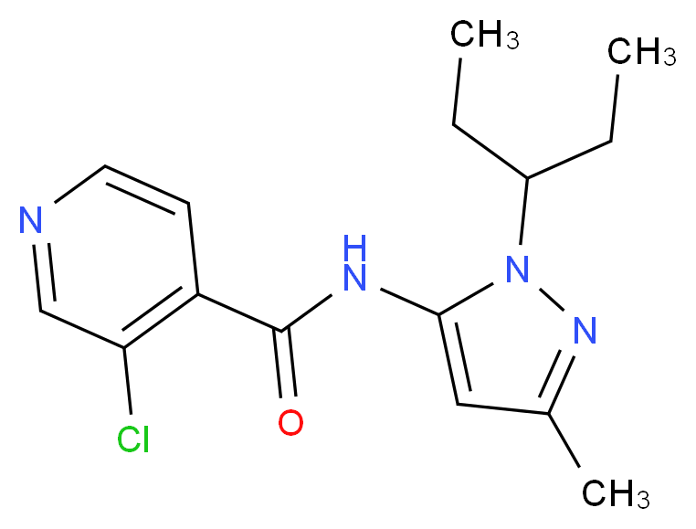 3-chloro-N-[1-(1-ethylpropyl)-3-methyl-1H-pyrazol-5-yl]isonicotinamide_Molecular_structure_CAS_)