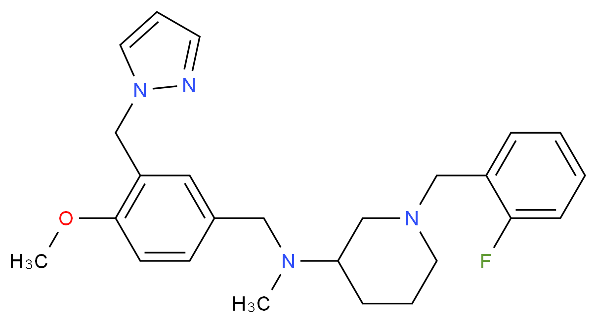 1-(2-fluorobenzyl)-N-[4-methoxy-3-(1H-pyrazol-1-ylmethyl)benzyl]-N-methyl-3-piperidinamine_Molecular_structure_CAS_)