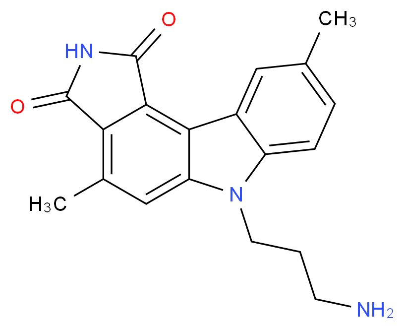 6-(3-AMINOPROPYL)-4,9-DIMETHYLPYRROLO[3,4-C]CARBAZOLE-1,3(2H,6H)-DIONE_Molecular_structure_CAS_)