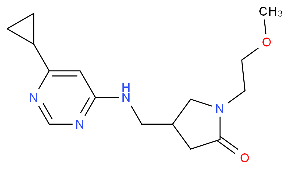 4-{[(6-cyclopropylpyrimidin-4-yl)amino]methyl}-1-(2-methoxyethyl)pyrrolidin-2-one_Molecular_structure_CAS_)
