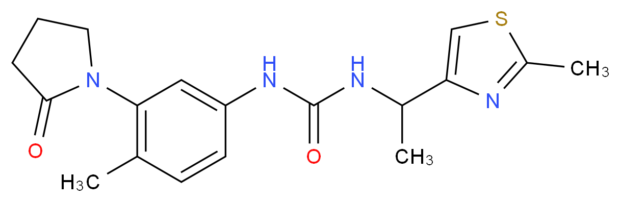 N-[4-methyl-3-(2-oxopyrrolidin-1-yl)phenyl]-N'-[1-(2-methyl-1,3-thiazol-4-yl)ethyl]urea_Molecular_structure_CAS_)