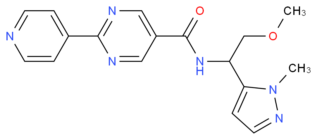 N-[2-methoxy-1-(1-methyl-1H-pyrazol-5-yl)ethyl]-2-(4-pyridinyl)-5-pyrimidinecarboxamide_Molecular_structure_CAS_)