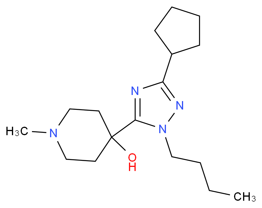 4-(1-butyl-3-cyclopentyl-1H-1,2,4-triazol-5-yl)-1-methylpiperidin-4-ol_Molecular_structure_CAS_)