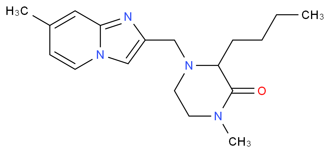 3-butyl-1-methyl-4-[(7-methylimidazo[1,2-a]pyridin-2-yl)methyl]-2-piperazinone_Molecular_structure_CAS_)