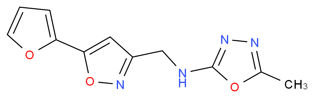N-{[5-(2-furyl)isoxazol-3-yl]methyl}-5-methyl-1,3,4-oxadiazol-2-amine_Molecular_structure_CAS_)