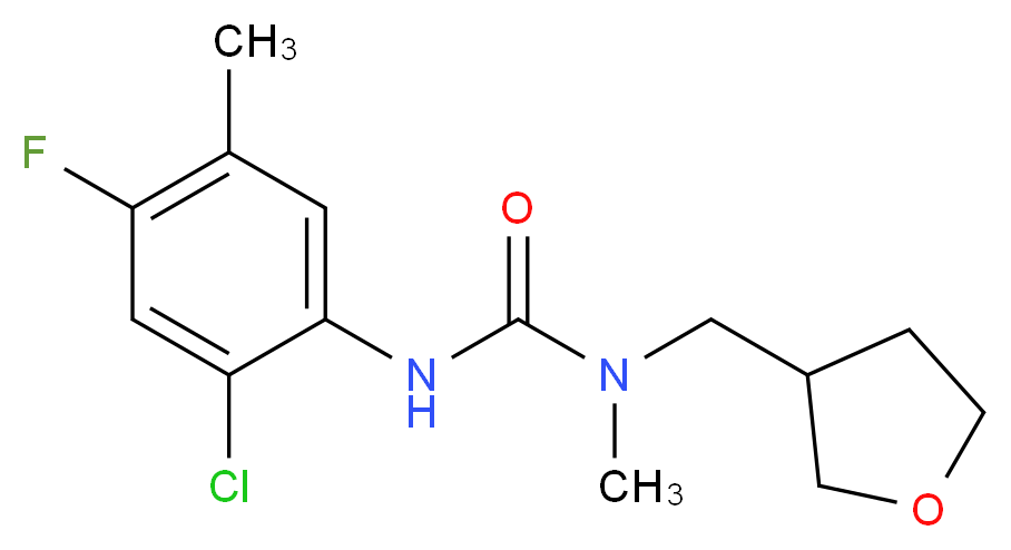 N'-(2-chloro-4-fluoro-5-methylphenyl)-N-methyl-N-(tetrahydrofuran-3-ylmethyl)urea_Molecular_structure_CAS_)