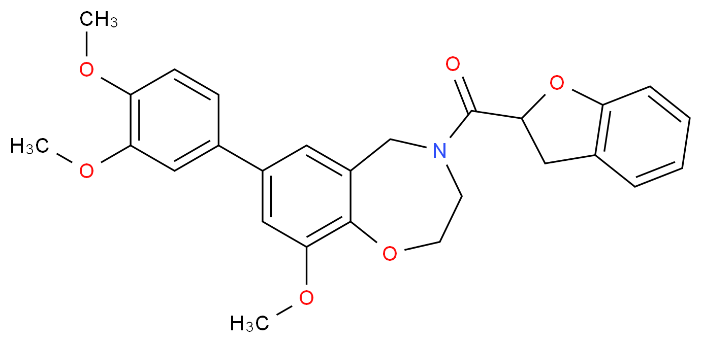 4-(2,3-dihydro-1-benzofuran-2-ylcarbonyl)-7-(3,4-dimethoxyphenyl)-9-methoxy-2,3,4,5-tetrahydro-1,4-benzoxazepine_Molecular_structure_CAS_)