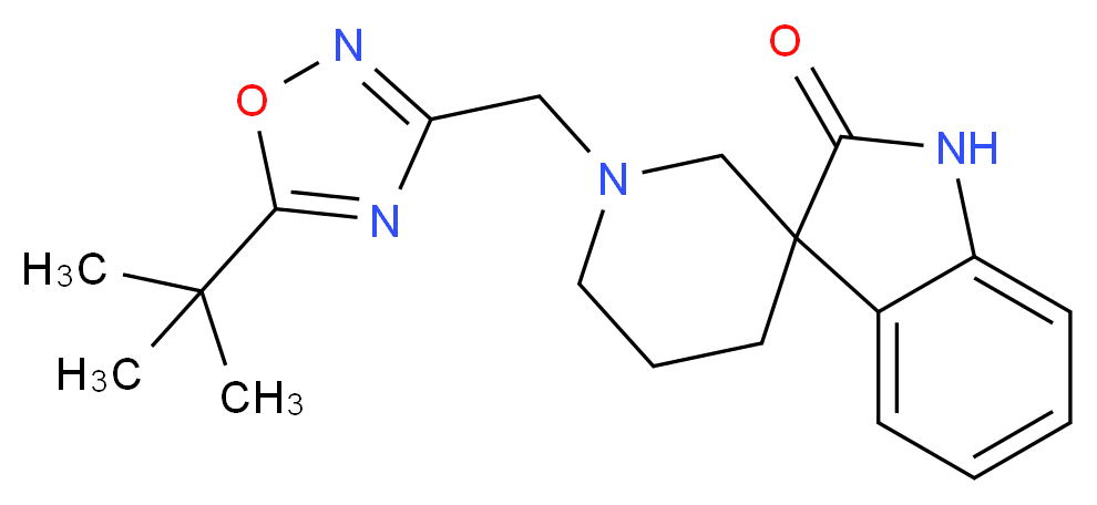 1'-[(5-tert-butyl-1,2,4-oxadiazol-3-yl)methyl]spiro[indole-3,3'-piperidin]-2(1H)-one_Molecular_structure_CAS_)